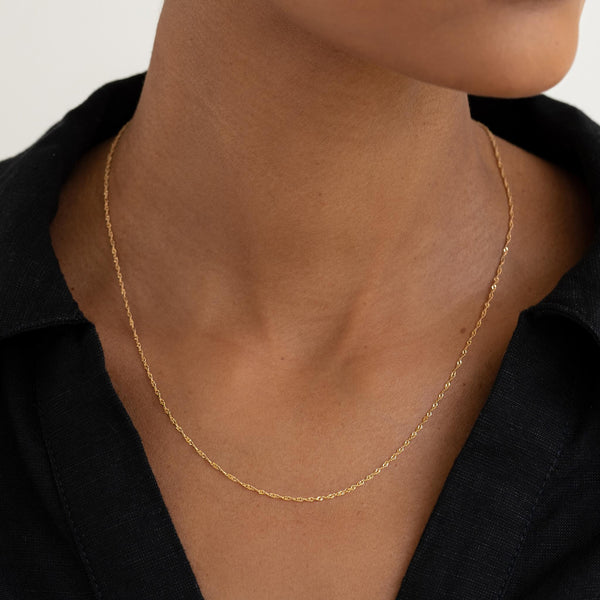14k Gold Singapore Chain Necklace - Saskia | Linjer Jewelry