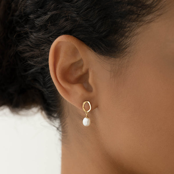 14k cheapest Pearl Drop Earrings