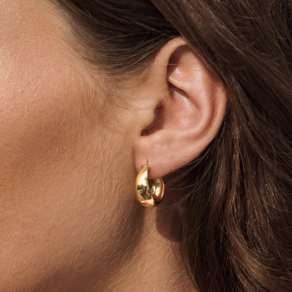 Gypsy Hoop Earrings in Solid Gold - Chunky Gold Hoops – ARTEMER