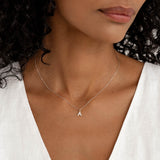 White Gold Cable Chain Necklace (16 inches) - Tyra