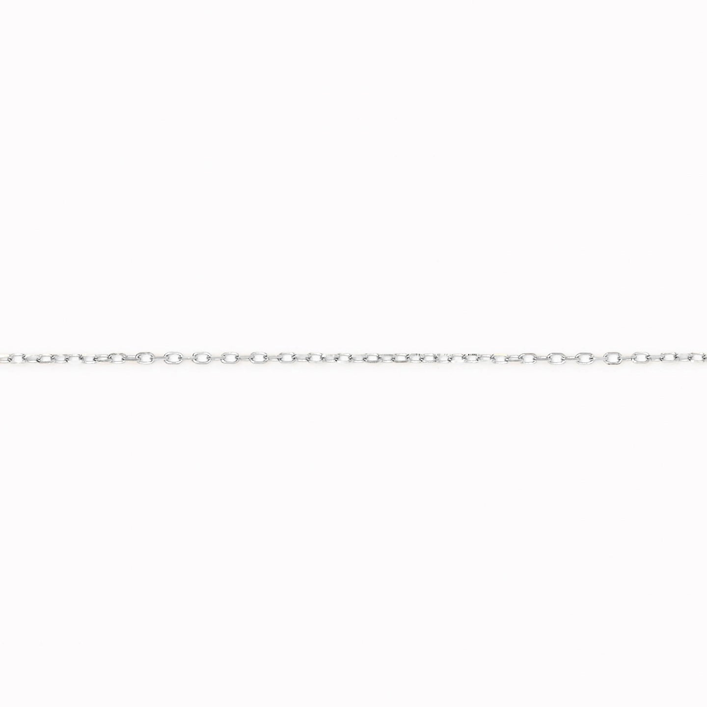 White Gold Cable Chain Necklace (16 inches) - Tyra