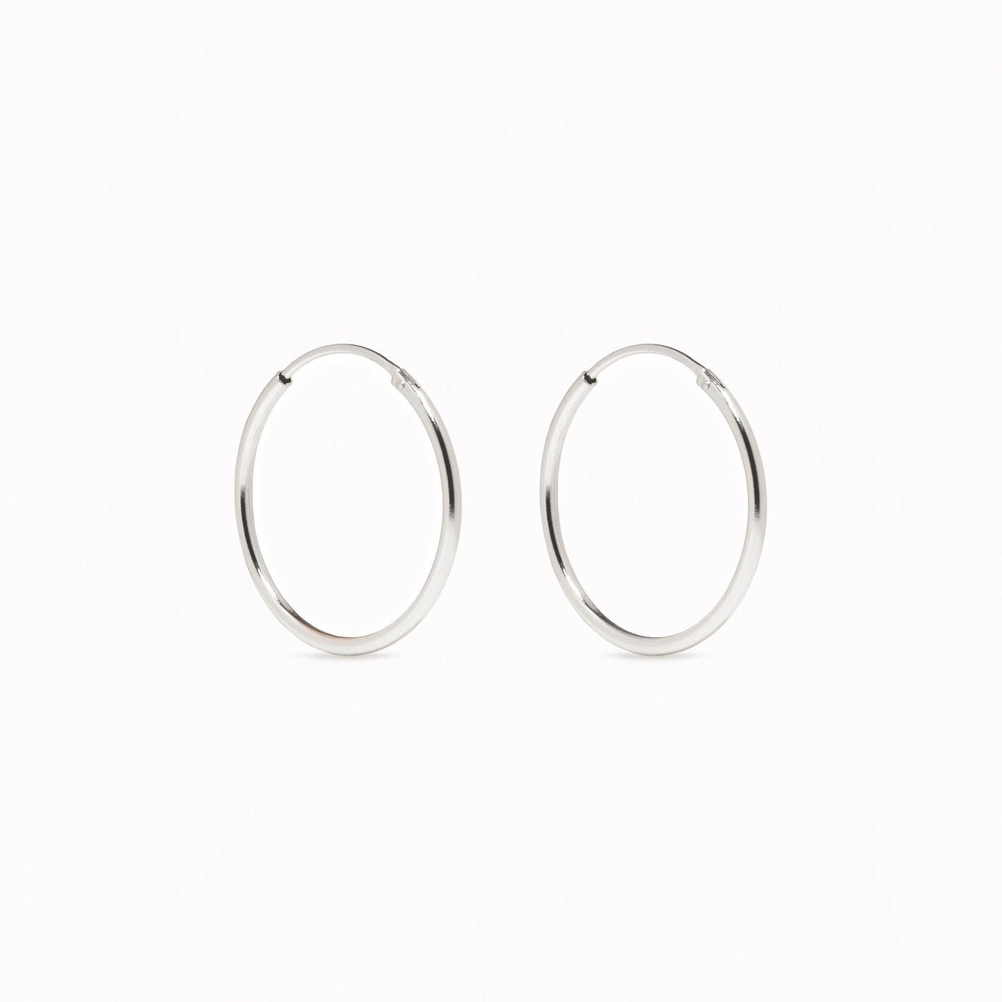 White Gold Hoops 18mm - Sonia