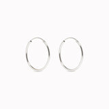 White Gold Hoops 18mm - Sonia