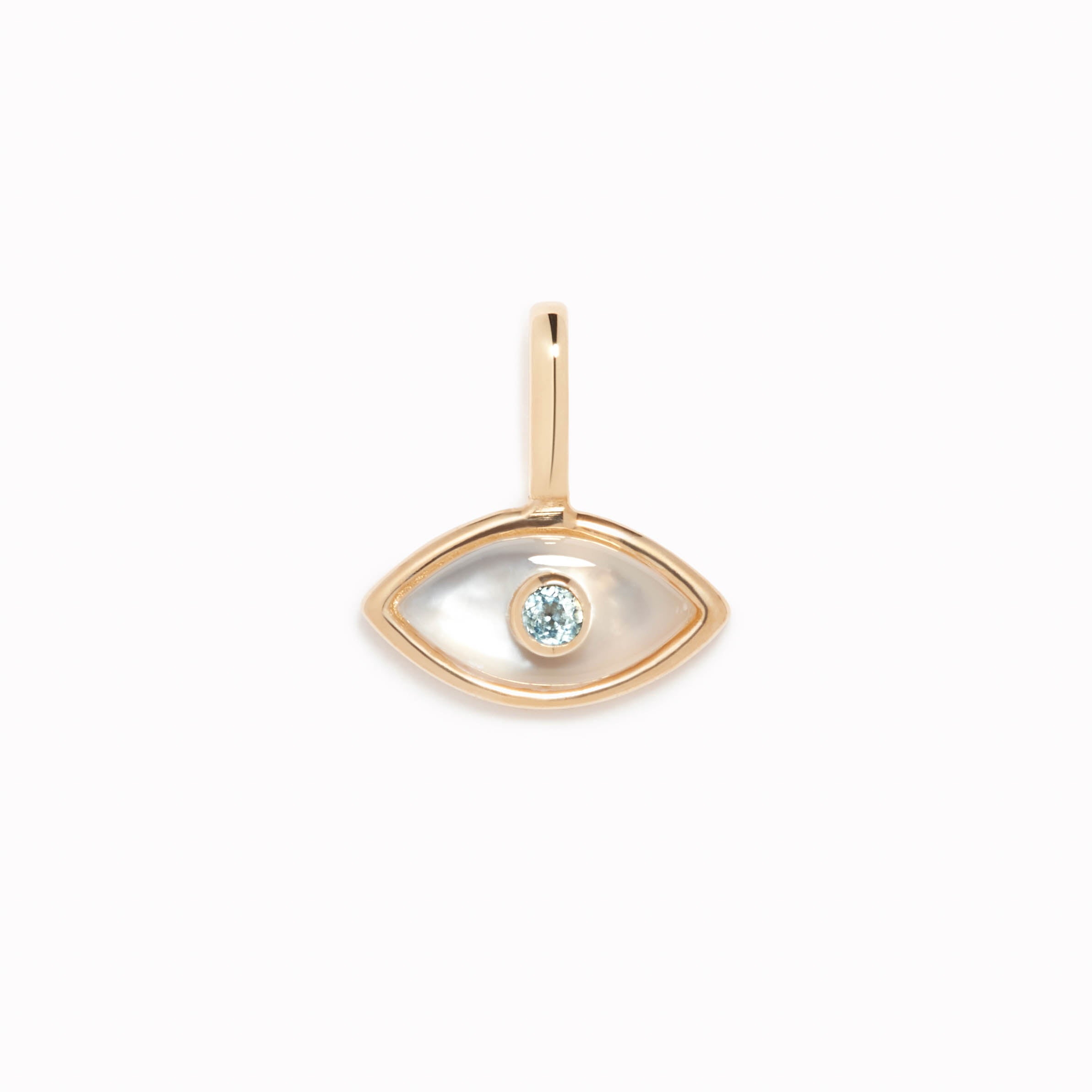 Evil eye oval shape 14k solid outlets gold pendant