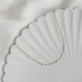 Pearl Station Necklace 14k Gold - Adara
