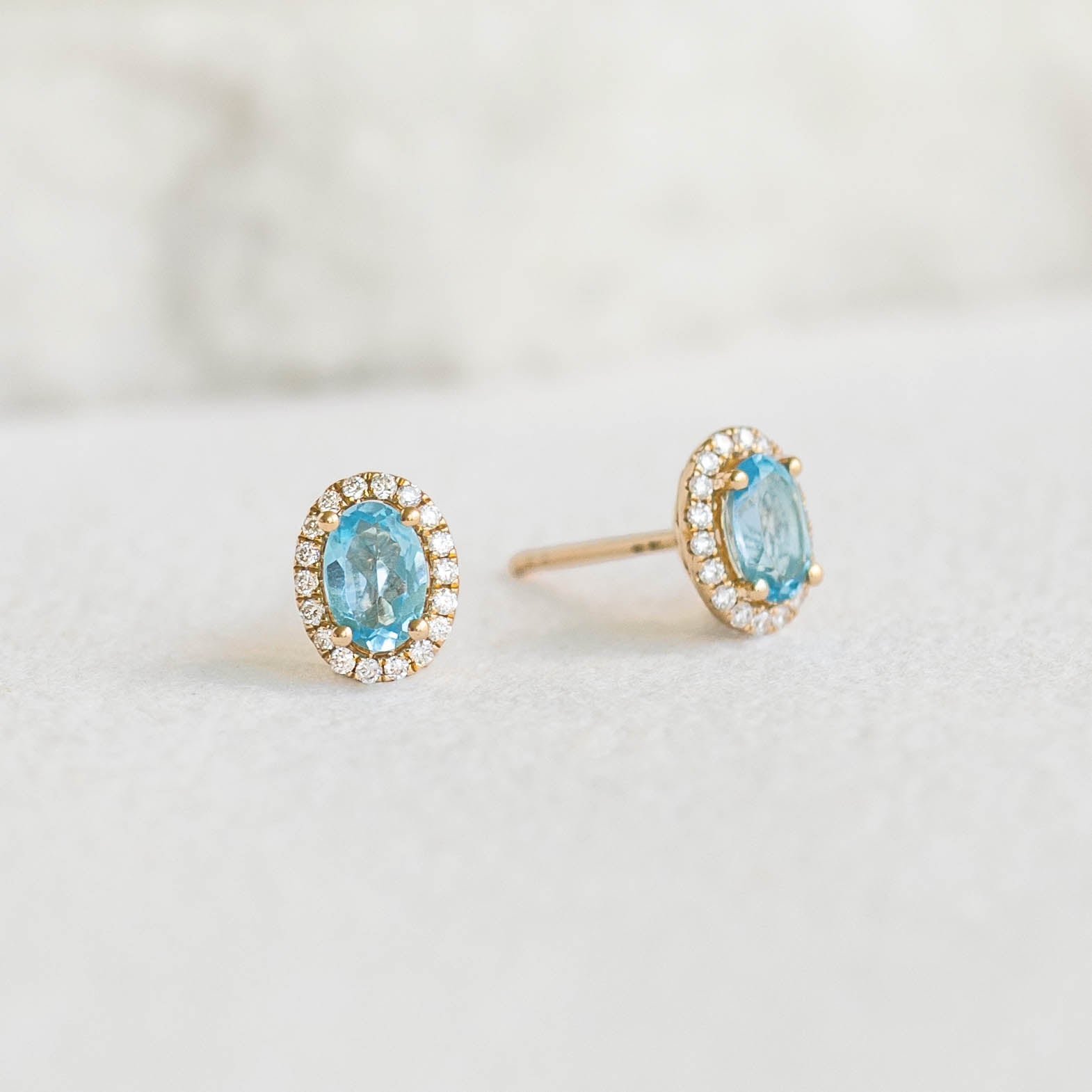 Blue Topaz 14K Gold Vermeil Over Sterling Silver buy Stud Earring