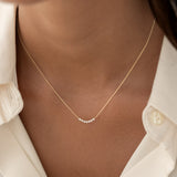 April Birthstone Necklace 14k Gold - White Topaz