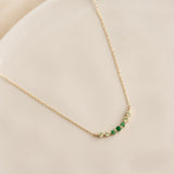 August Birthstone Necklace 14k Gold - Ombre Tsavorite