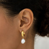 Baroque Pearl Chunky Hoop Earrings - Meredith