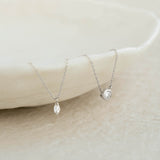 Bezel Set Diamond Necklace White Gold - Thais