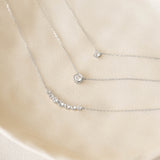 Bezel Set Diamond Necklace 4mm White Gold - Ulla