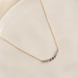 December Birthstone Necklace 14k Gold - Ombre Cordierite