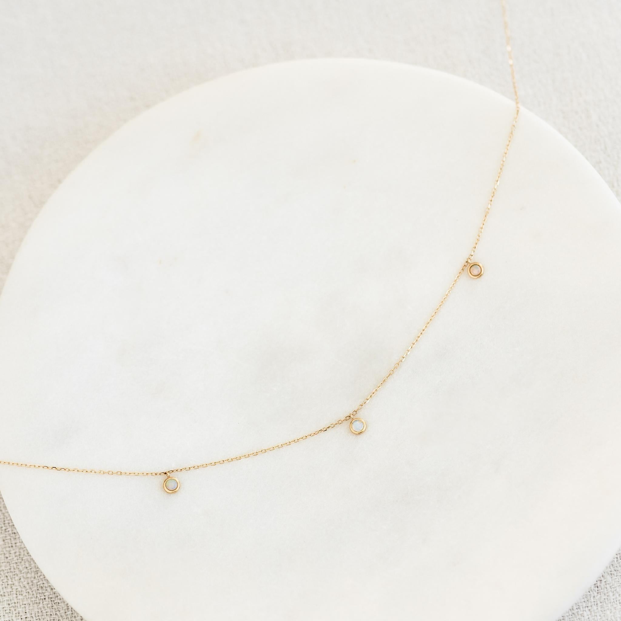 14k Gold Opal Necklace - Jasmi | Linjer Jewelry