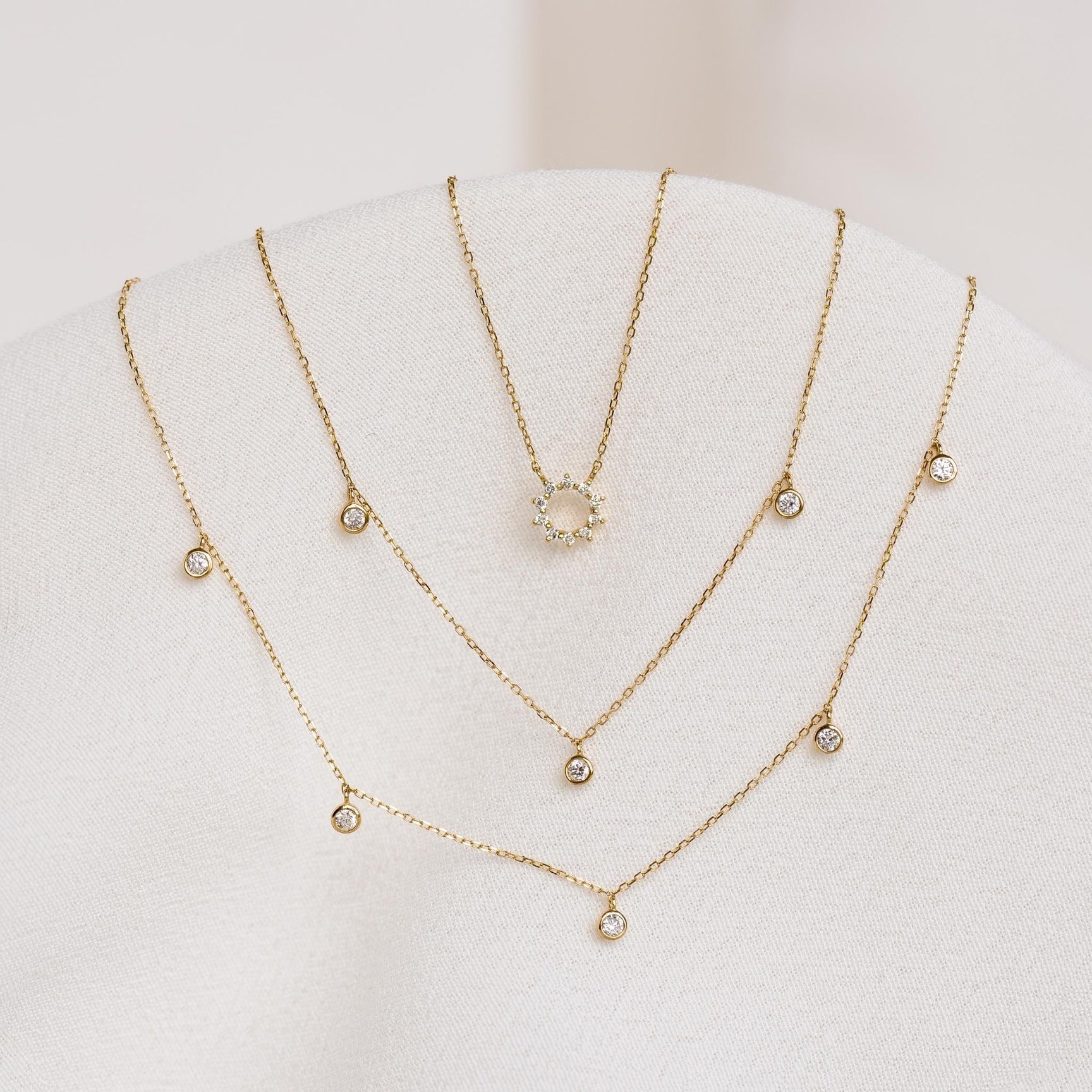 Diamond Sun Necklace 14k Gold - Lova | Linjer Jewelry