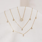 5-Diamond Necklace 14k Gold | Linjer Jewelry