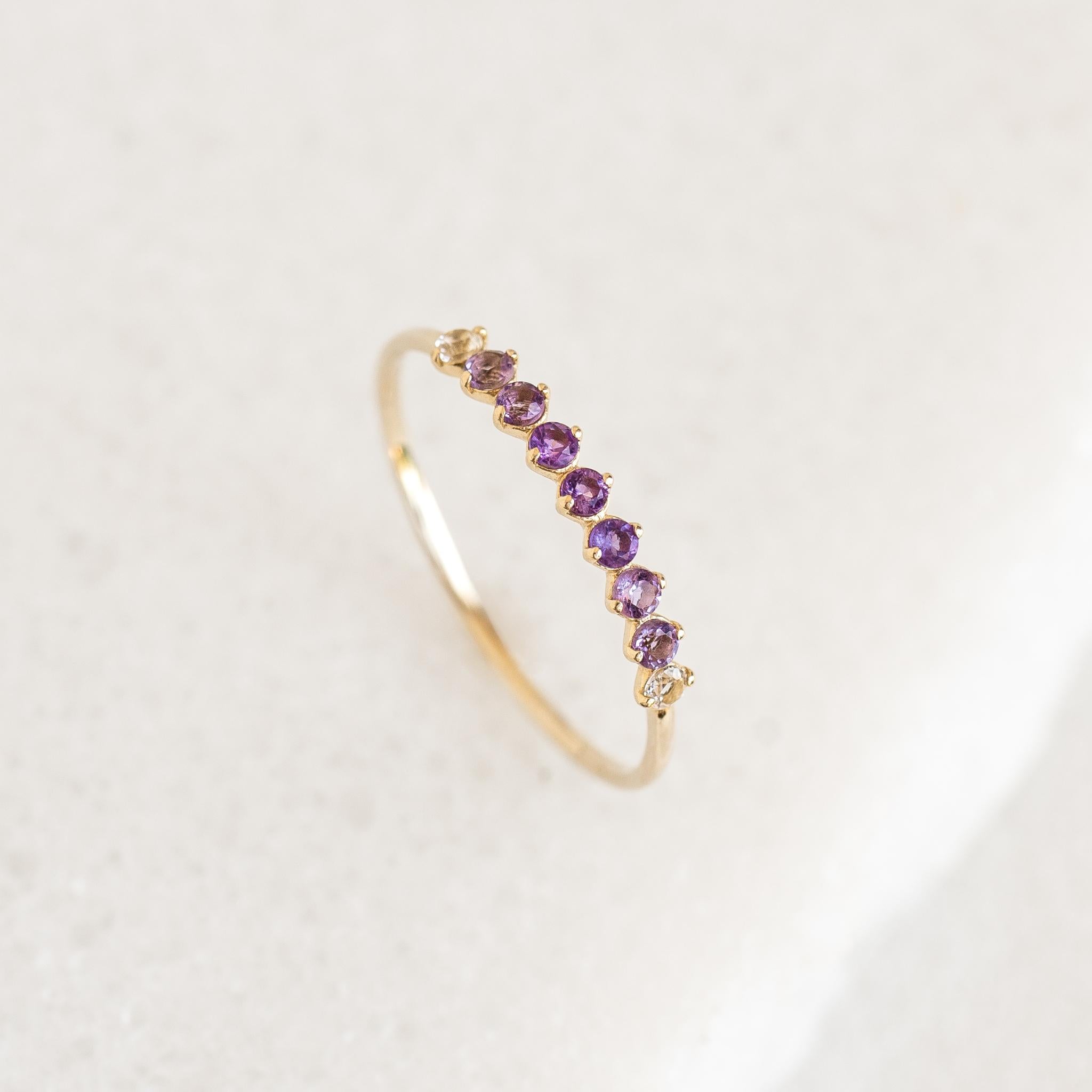 Amethyst Ring, February Birthstone in 14kt Rolled Gold outlets -- Made to fit ------ Size 6 to 15 wire wrapped