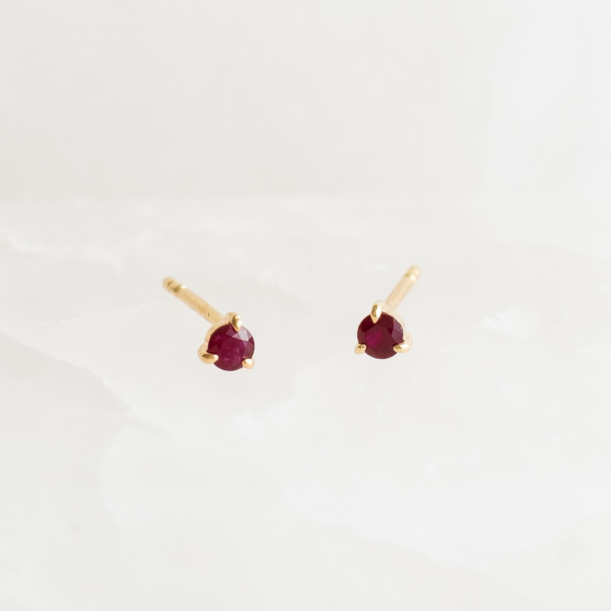 Oval Ruby Stud Earrings, Solid outlet 14k Yellow Gold Mini Studs, July Birthstone, Anniversary Gift Jewelry, Dainty Minimalist Small Gemstone Stud