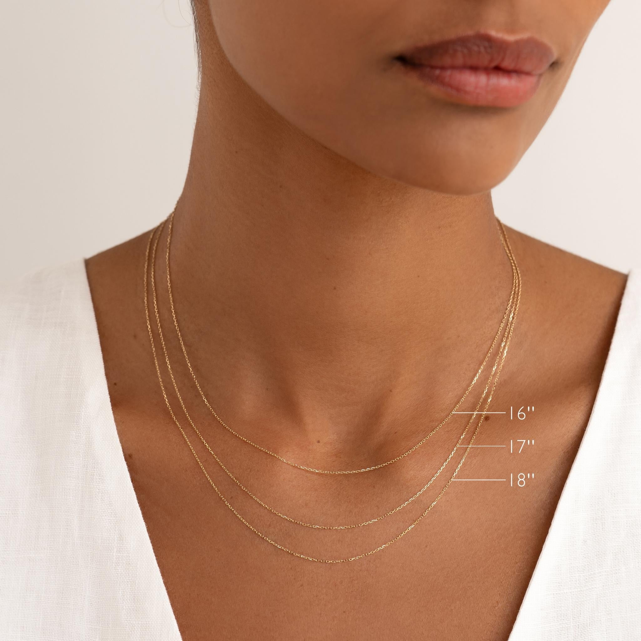 14k Gold Cable Chain Necklace (16 inches) - Tyra