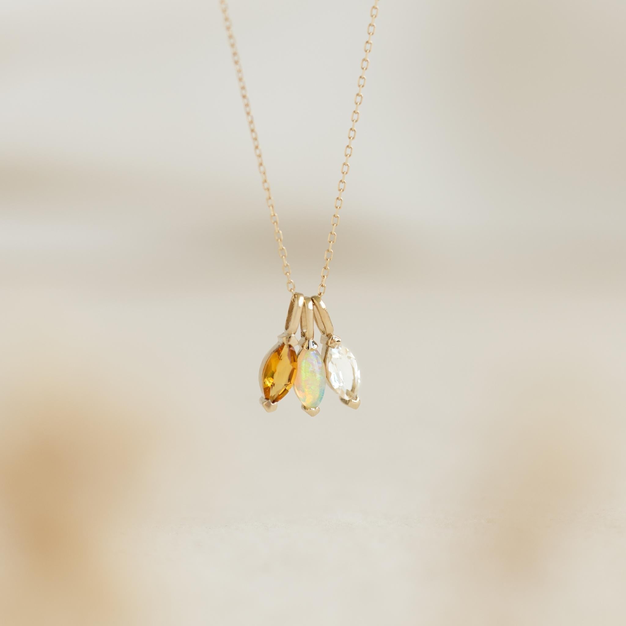 14k Gold Filled Citrine Necklace, Yellow pendant, Trillion pendant, Pyramid gemstone, Wirewrapped pendant, Birthstone jewellery, November 2024