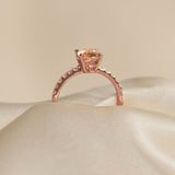 Oval Morganite and Diamond Ring Rose Gold - Minette