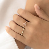 Oval Morganite and Diamond Ring Rose Gold - Minette