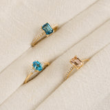 Baguette London Blue Topaz and Diamond Ring 14k Gold - Safiya