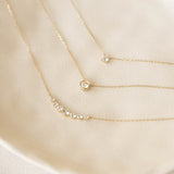 Bezel Set Diamond Necklace 4mm 14k Gold -  Ulla