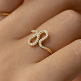 Diamond Squiggle Ring 14k Gold