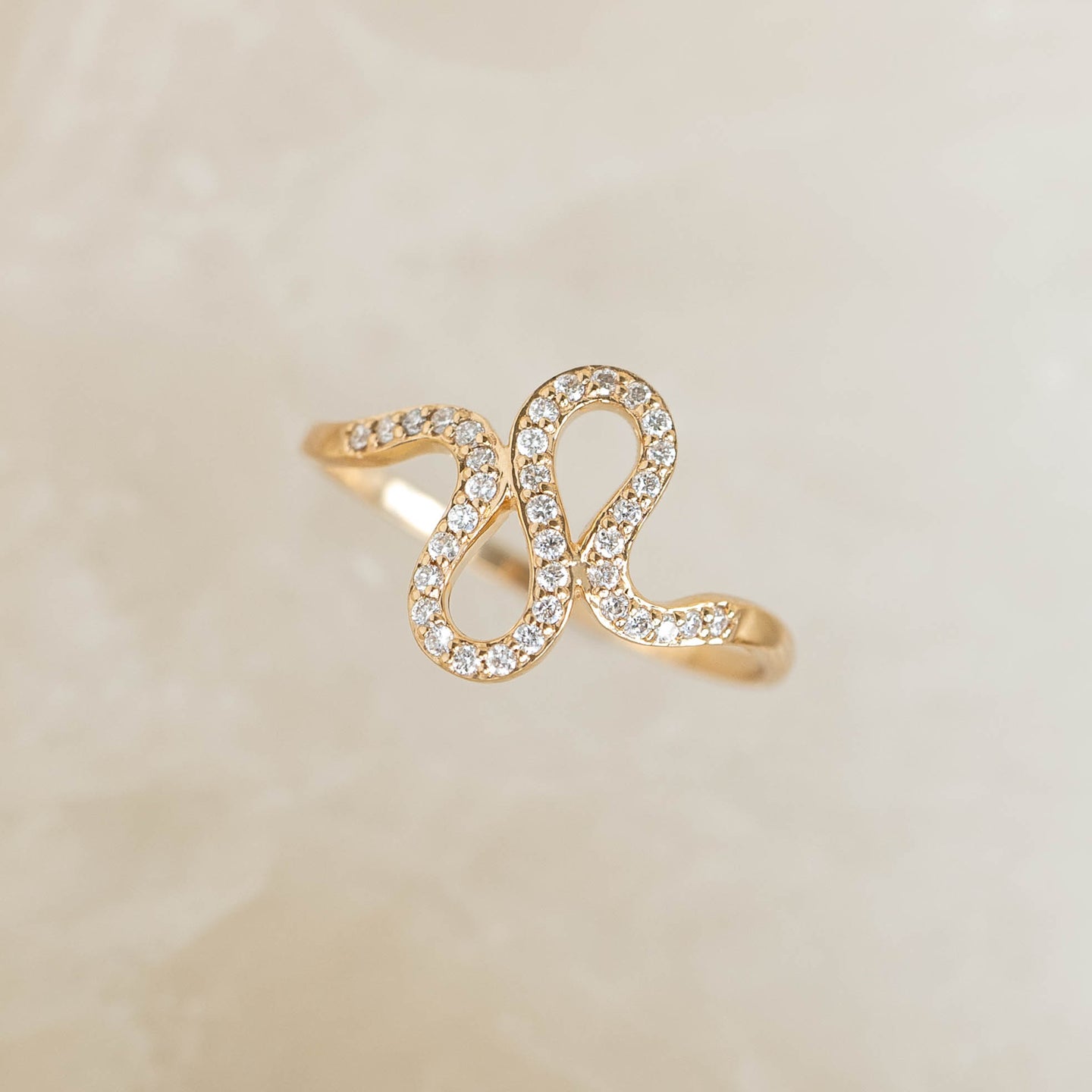 Diamond Squiggle Ring 14k Gold