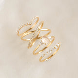 Diamond V Ring 14k Gold - Sanne