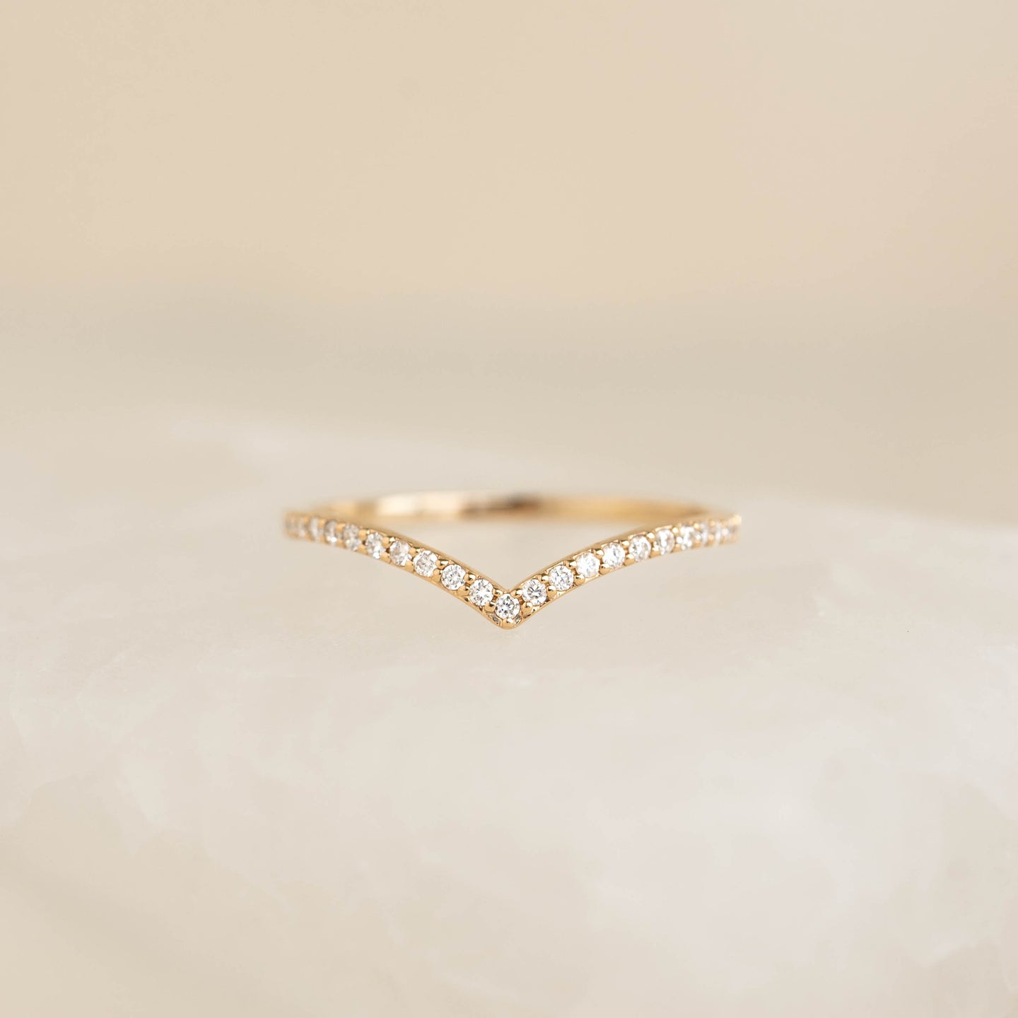 Diamond V Ring 14k Gold - Sanne