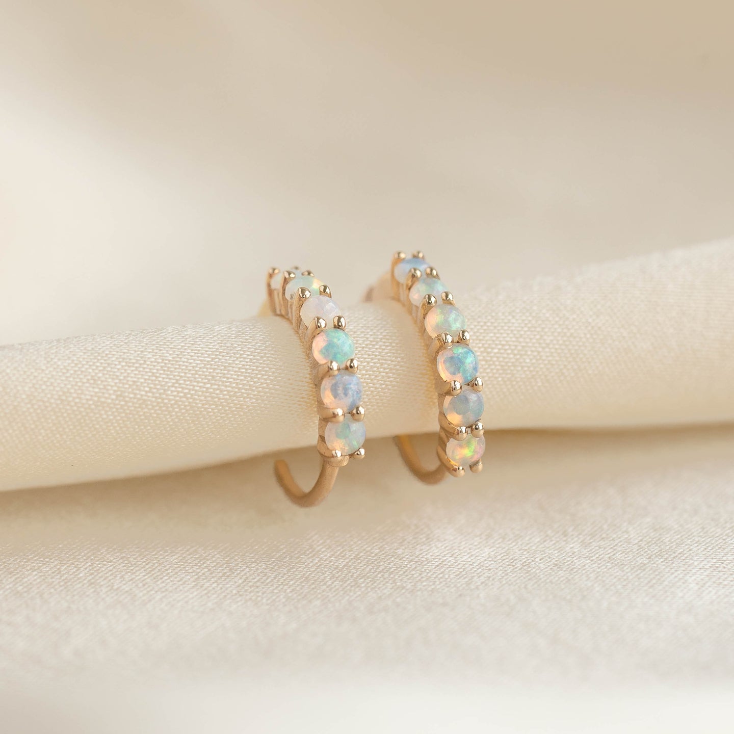 Opal Huggie Earrings 14k Gold - Calypso