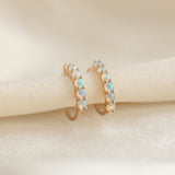 Opal Huggie Earrings 14k Gold - Calypso