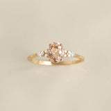 Morganite and Diamond Ring 14k Gold - Rochelle