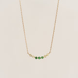 August Birthstone Necklace 14k Gold - Ombre Tsavorite