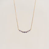 December Birthstone Necklace 14k Gold - Ombre Cordierite