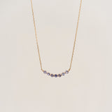 December Birthstone Necklace 14k Gold - Ombre Cordierite