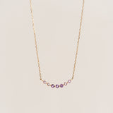 February Birthstone Necklace 14k Gold - Ombre Amethyst