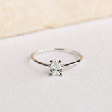 Pear Shaped Diamond Ring 14k White Gold - Martine