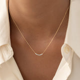 March Birthstone Necklace 14k Gold - Ombre Aquamarine