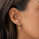 November Birthstone Drop Huggie Earrings - Citrine