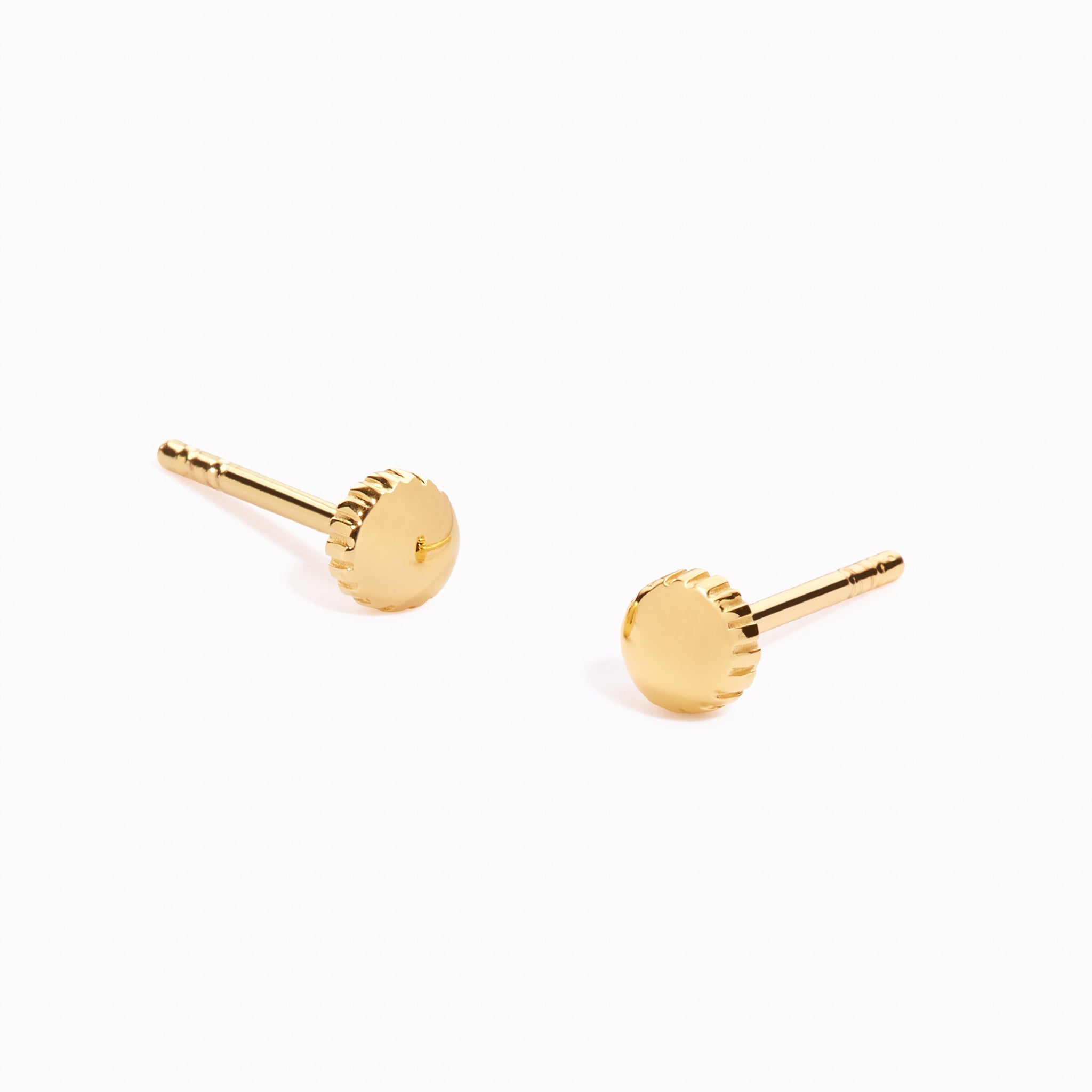 Solid 14k Yellow Gold Ball Stud Earrings - Simple Minimalist Stud Earrings  - Stacking Earrings - Eco Friendly Studs - Ready to Ship