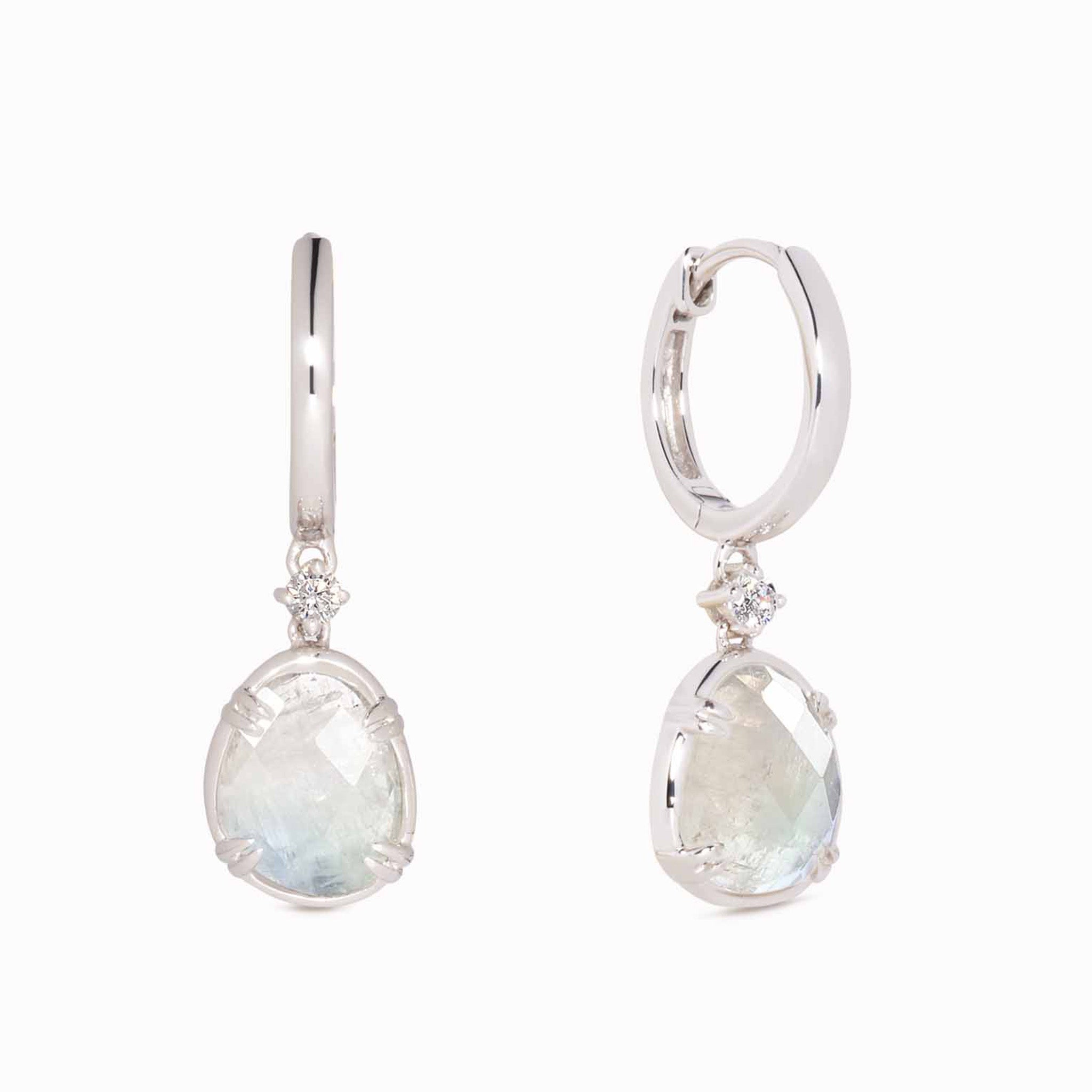 Triple Rainbow Moonstone Earrings | Exotic India Art