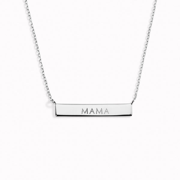 Diamond “MAMA” Necklace in Sterling Silver