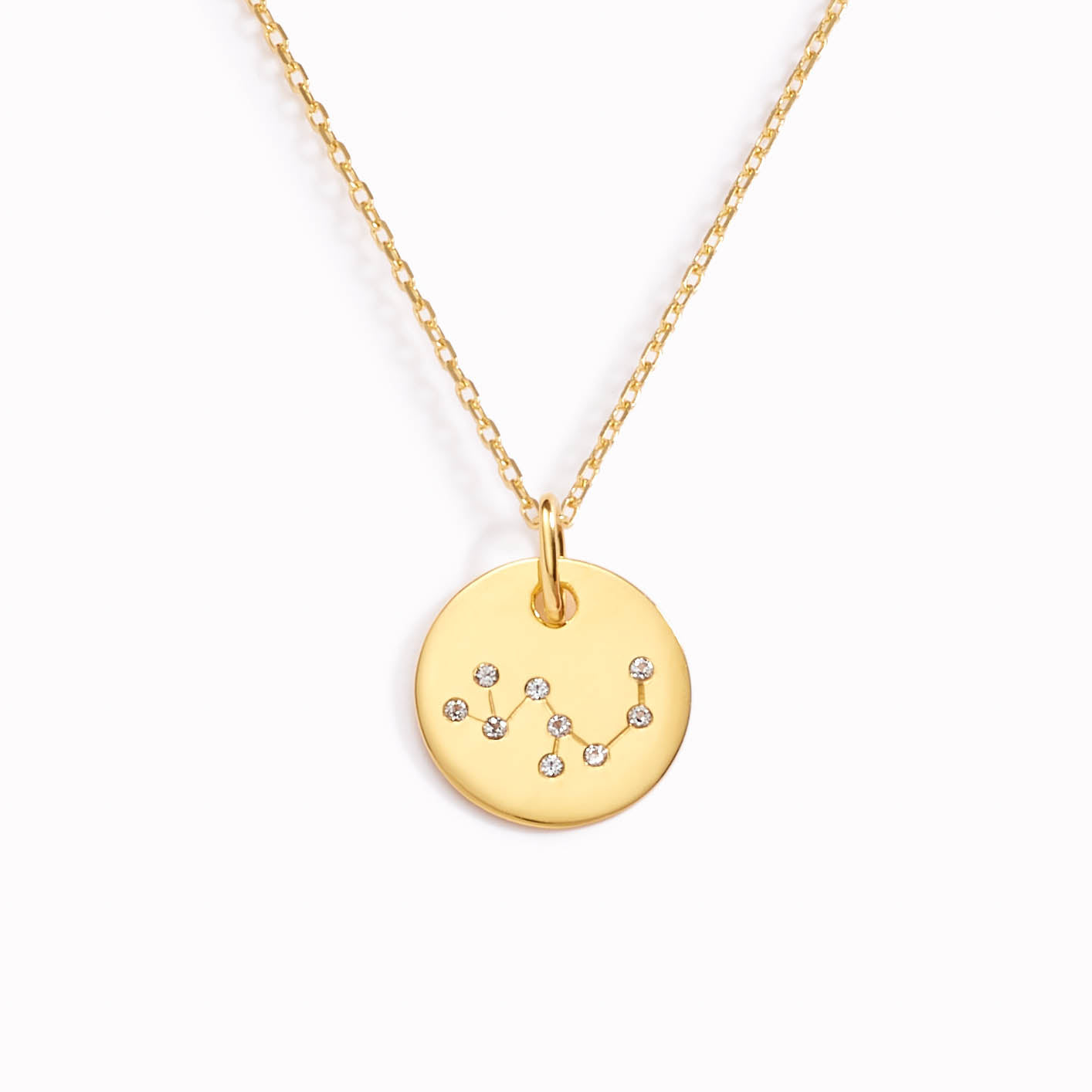 Sagittarius Zodiac Mother of Pearl Disc Necklace