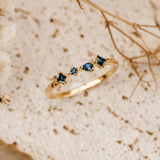 London blue topaz ring in gold vermeil with irregular gemstones