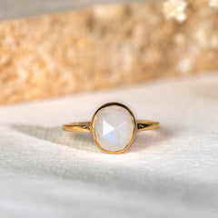 18ct Gold Vermeil store Oval Moonstone Ring