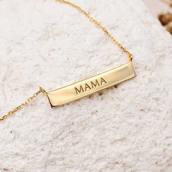 Gold Bar Mama Necklace - Silver Mama Bar Necklace - Name Bar Necklace - New  Mom Necklace - Gift for Mom