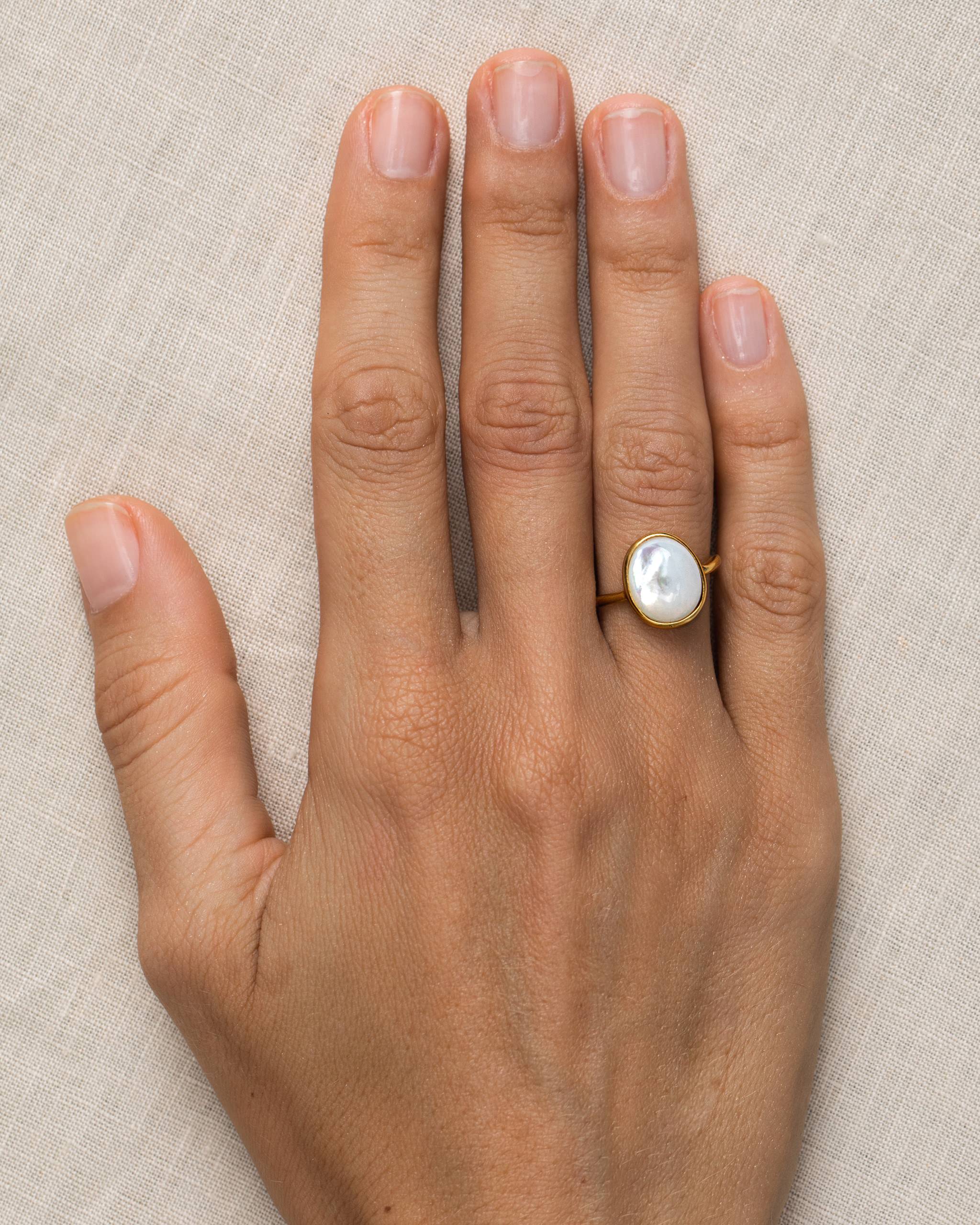 Mother of Pearl Ring - Margit | Linjer Jewelry